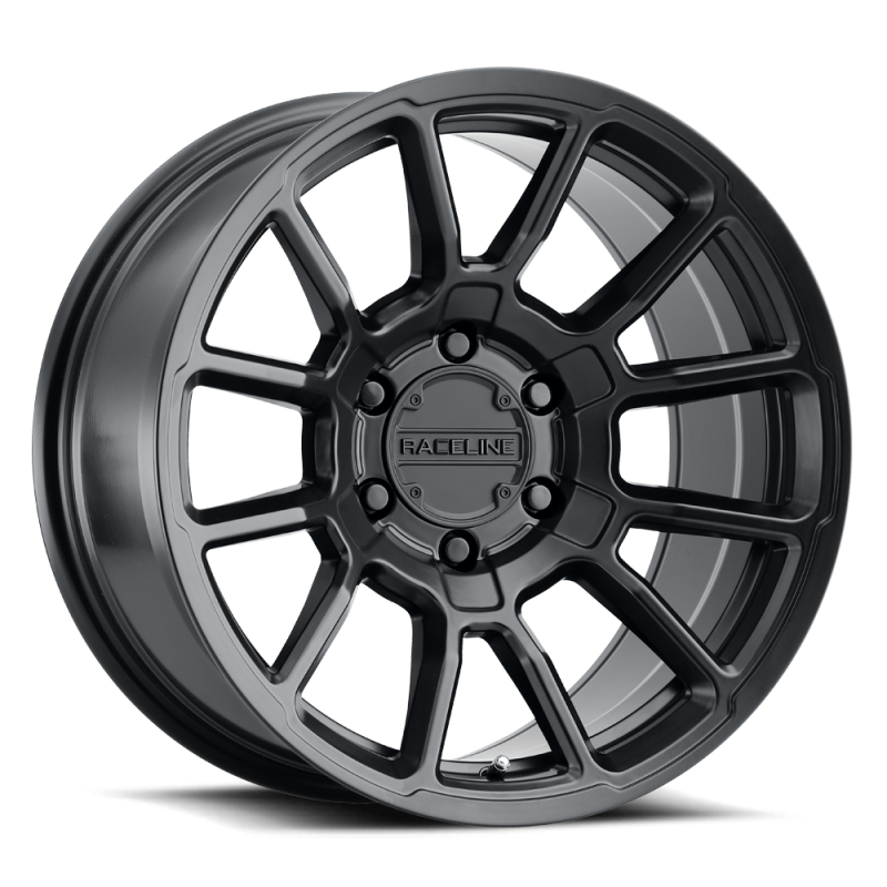 Raceline 950B Gauge 20x10in / 5x139.7 BP / -19mm Offset / 106.5mm Bore - Satin Black Wheel