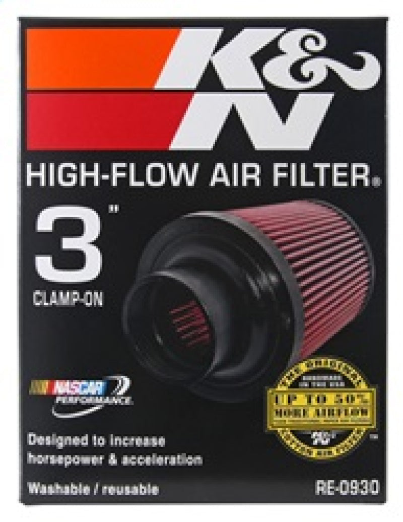 K&N Universal Rubber Filter - Round Tapered 6in Base OD x 3in Flange ID x 6in H K&N Engineering