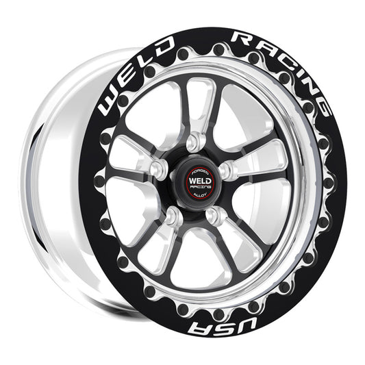 Weld S70 RT-S 15x10in / 5x120 BP / 7.5in. BS - Black Center - Polished Shell Wheel