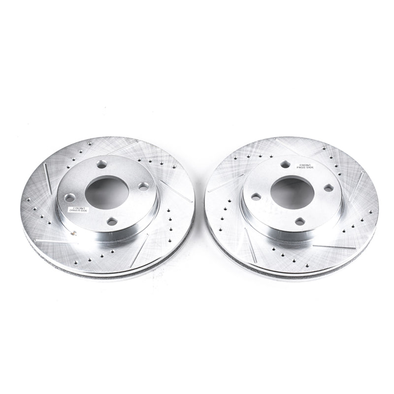 Power Stop 00-04 Ford Focus Front Evolution Drilled & Slotted Rotors - Pair PowerStop