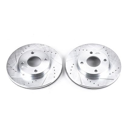 Power Stop 00-04 Ford Focus Front Evolution Drilled & Slotted Rotors - Pair PowerStop