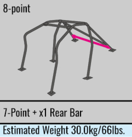 Cusco Safety21 8pt 2Pssgr BLK Roll Cage Nissan R33 2dr (S/O/No Cancel)
