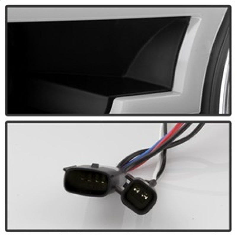 Spyder Ford F150 2015-2017 Projector Headlights - Light Bar DRL LED - Black PRO-YD-FF15015-LBDRL-BK SPYDER