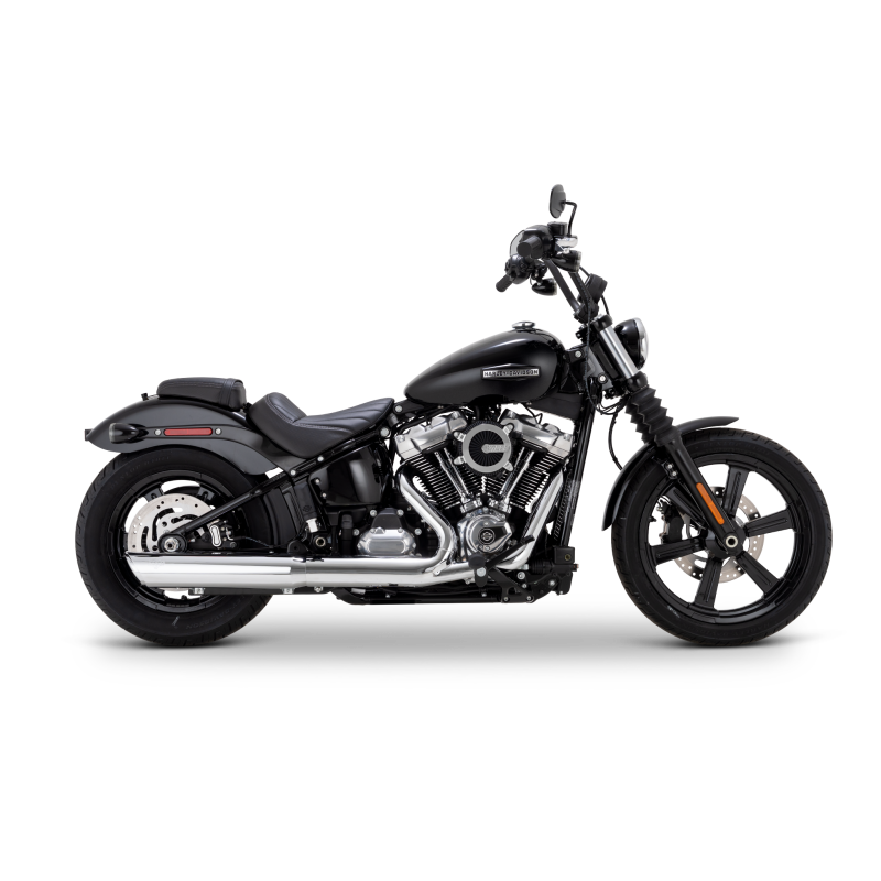 Vance & Hines 2025+ HD Softail Twin Slash 4in Round Chrome Slip-On Exhaust