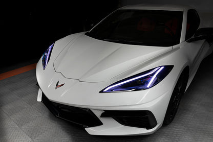 Oracle 20-21 Chevy Corvette C8 RGB+A Headlight DRL Upgrade Kit - ColorSHIFT - RF