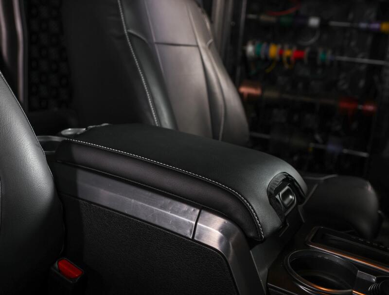 PRP 10-14 Ford Raptor  Center Console Cover- Black with Silver Stitch B107-06