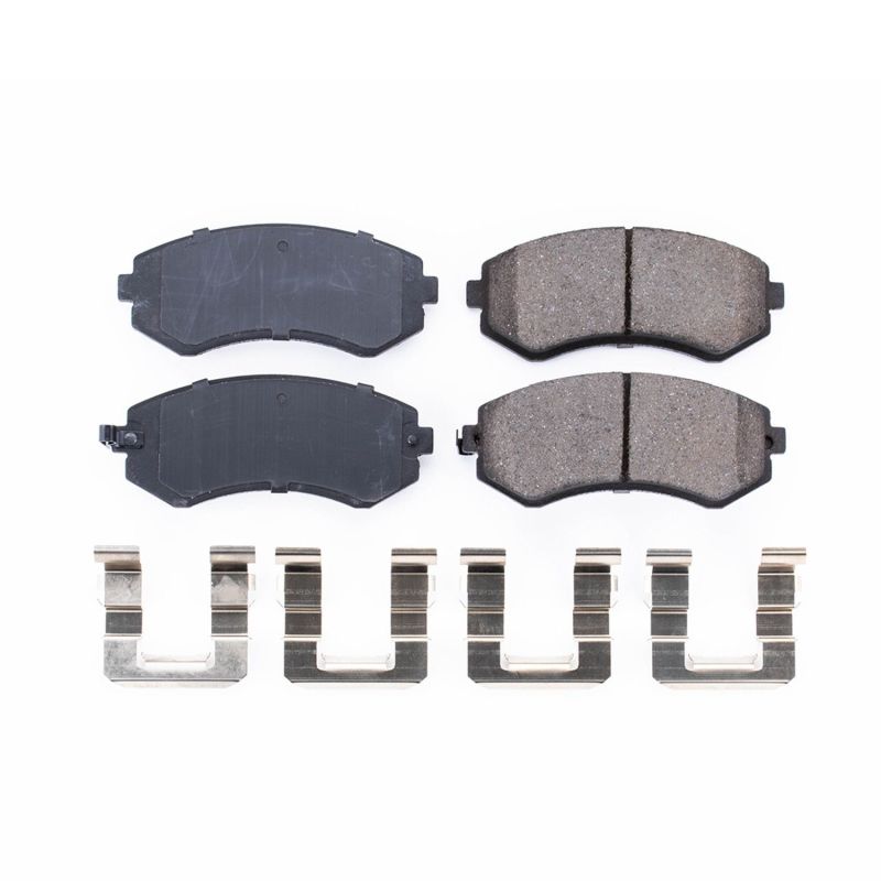 Power Stop 89-96 Nissan 240SX Front Z17 Evolution Ceramic Brake Pads w/Hardware PowerStop