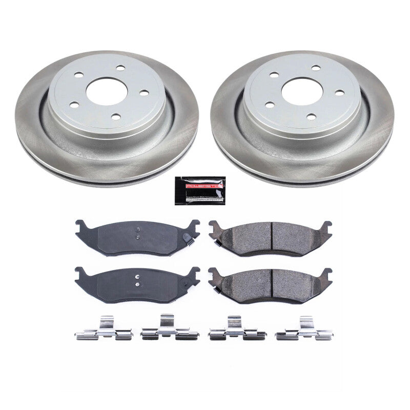 Power Stop 19-22 Ram 1500 Classic Rear Semi-Coated Rotor Kit PowerStop
