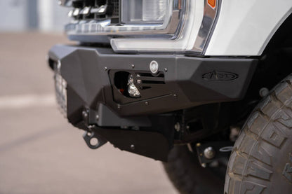 Addictive Desert Designs 2023+ Ford F-250/F-350 Bomber Front Bumper (w/ 3 Baja Designs LP6 Mounts) Addictive Desert Designs
