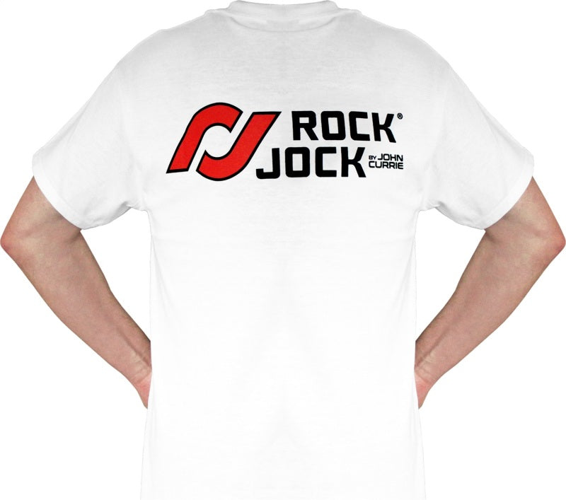 RockJock T-Shirt w/ RJ Logo and Horizontal Stripes on Front Gray Medium