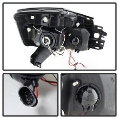 Spyder Nissan Titan 04-14 Projector Headlights LED Halo LED Blk Smke PRO-YD-NTI04-HL-BSM SPYDER