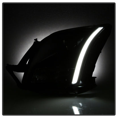 xTune 06-09 Ford Fusion Light Bar DRL Projector Headlights - Black (PRO-JH-FFU06-LB-BK) SPYDER