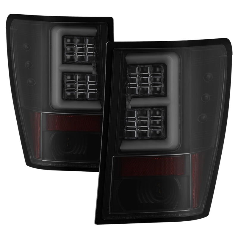 Spyder 07-10 Jeep Grand Cherokee Light Bar LED Tail Lights - Black Smoke ALT-YD-JGC07V2-LB-BSM SPYDER