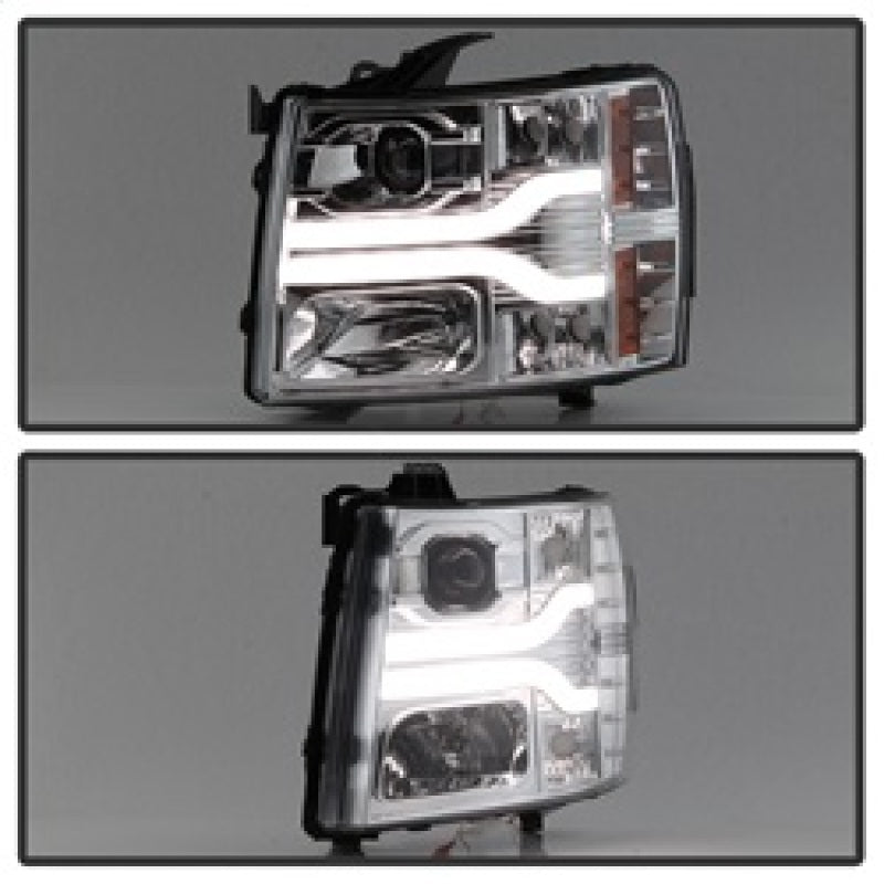 Spyder Chevy Silverado 1500 07-13 Version 3 Projector Headlights - Chrome PRO-YD-CS07V3-LBDRL-C SPYDER