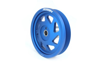 Perrin 19-21 Subaru WRX / 16-18 Forester Lightweight Crank Pulley (FA/FB Engines w/Large Hub) - Blue Perrin Performance