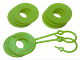 Daystar Fluorescent Green Locking D Ring Isolator Pair w/Washer Kit