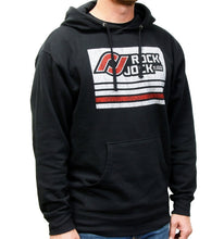 Load image into Gallery viewer, RockJock Hoodie Sweatshirt w/ Distressed Logo Black Large Print on Front