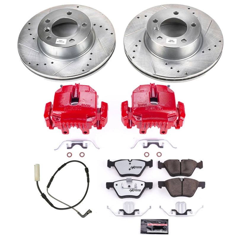 Power Stop 2007 BMW 328i Front Z26 Street Warrior Brake Kit w/Calipers PowerStop