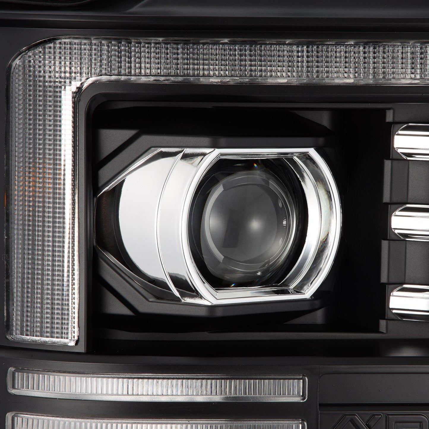 AlphaRex 08-10 Ford Super Duty/Excursion PRO-Series Halogen Projector Headlights Black - 880308 AlphaRex