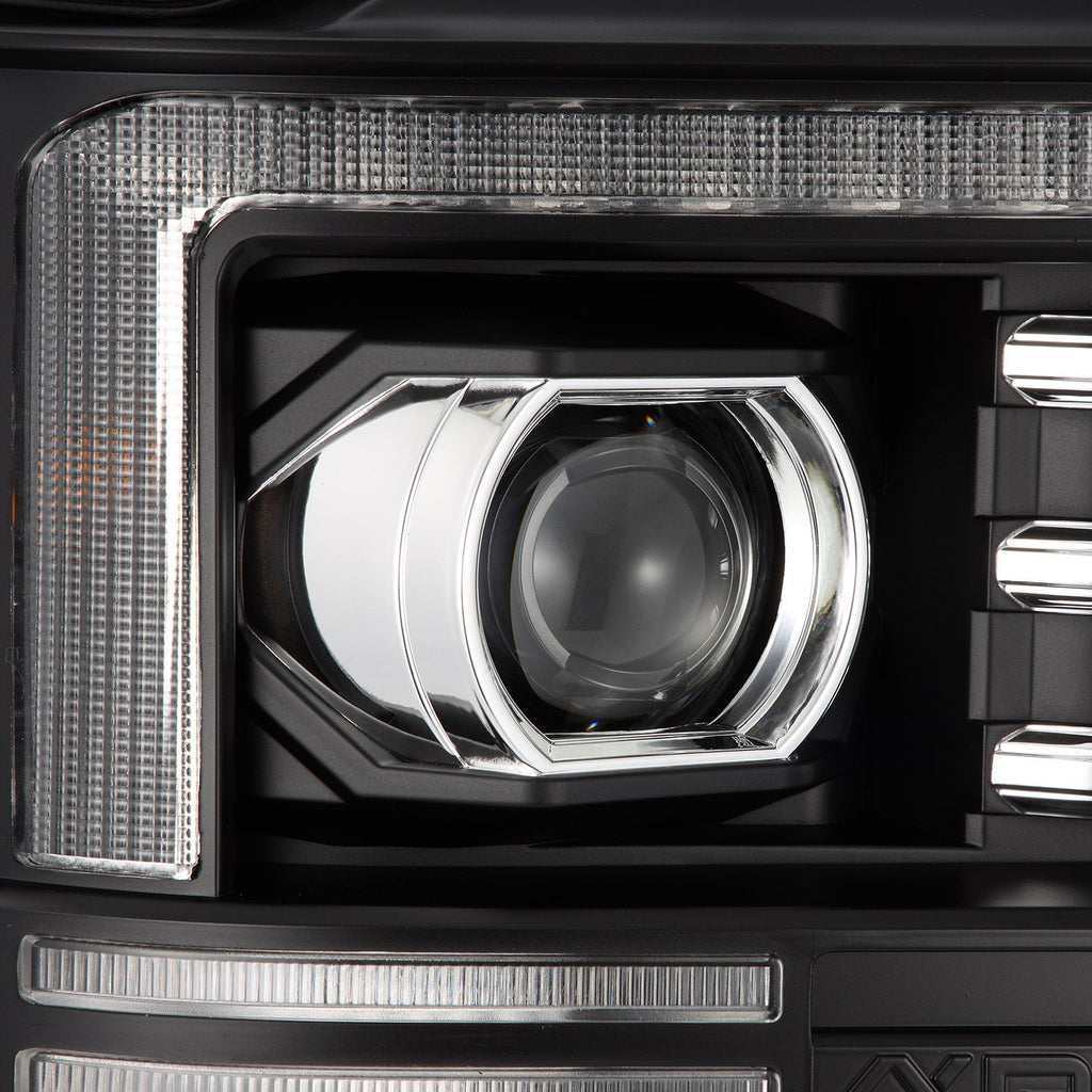 AlphaRex 08-10 Ford Super Duty/Excursion PRO-Series Halogen Projector Headlights Black - 880308 AlphaRex