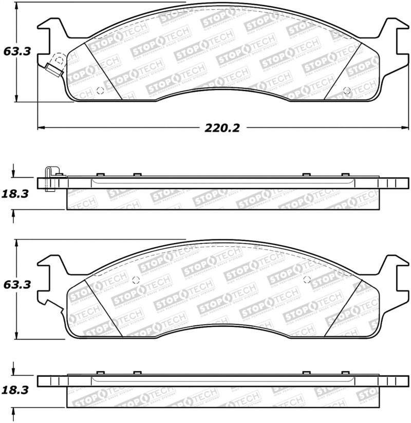 StopTech Premium Ceramic Brake Pads - 308.09650 Stoptech