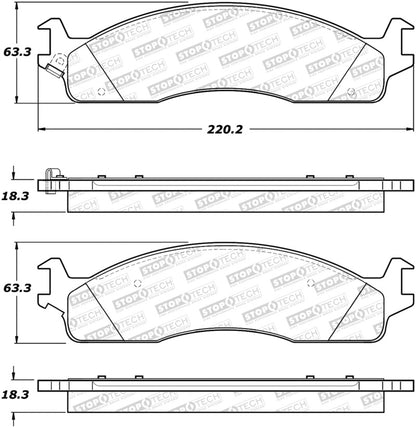 StopTech Premium Ceramic Brake Pads - 308.09650 Stoptech