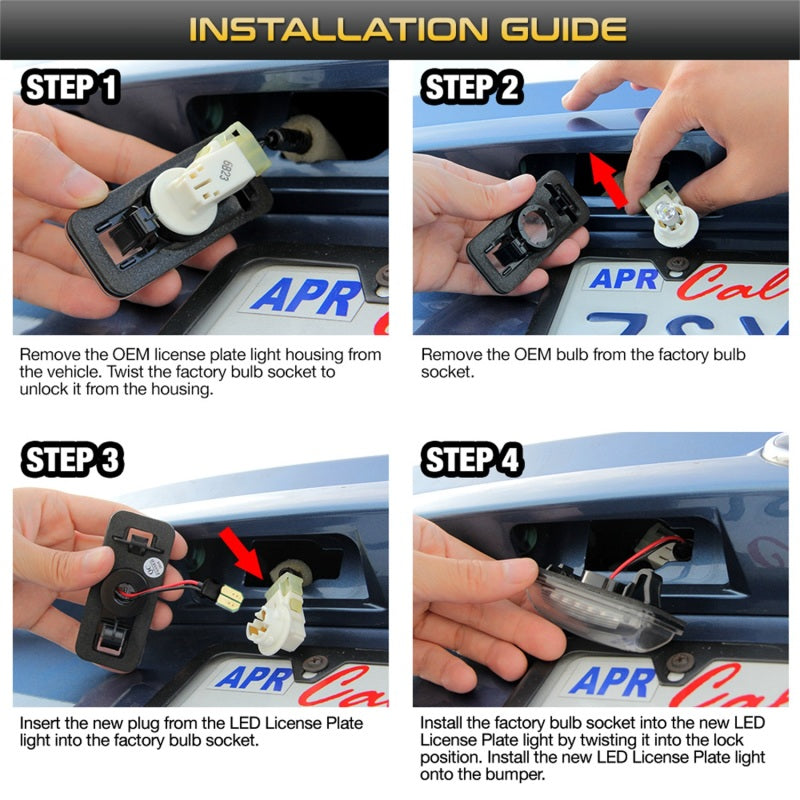 Xtune 13-18 Subaru BRZ T10 Connector LED License Plate Bulb Assembly White 5500K LAC-LP-SWRX08 -Pair SPYDER