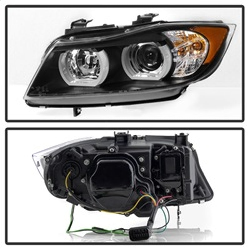 Spyder BMW E90 3-Series 06-08 4DR Headlights - Halogen Model Only - Black PRO-YD-BMWE9005V2-AM-BK SPYDER