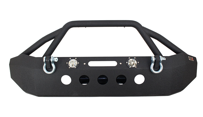 Fishbone Offroad 07-18 Jeep Wrangler Front Winch Bumper W/LEDs Full Width - Blk Texured Powdercoated Fishbone Offroad