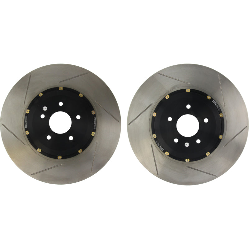 StopTech 09-11 Nissan GT-R Front Slotted Bare Iron 380x34mm Aero-Rotor Kit Pair Stoptech