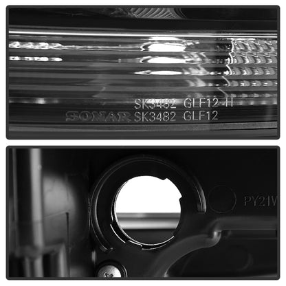 Spyder Volkswagen Golf VII 14-16 Projector Headlights DRL LED Blk Stripe Blk PRO-YD-VG15-BLK-DRL-BK SPYDER