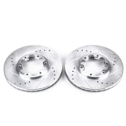 Power Stop 03-04 Nissan Frontier Front Evolution Drilled & Slotted Rotors - Pair PowerStop