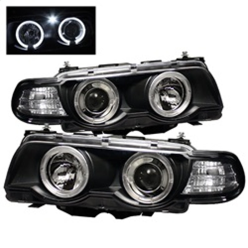 Spyder BMW E38 7-Series 99-01 Projector Headlights 1PC Xenon- LED Halo Blk PRO-YD-BMWE3899-HID-HL-BK SPYDER