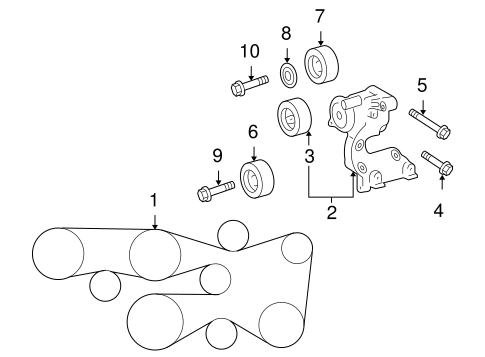 Gates 10-22 Toyota 4 Runner V-6 4.0L Accessory Belt Drive Kit