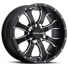 Load image into Gallery viewer, Raceline A77 Mamba 12x7in / 4x110 BP / -47mm Offset / 83.8mm Bore - Black &amp; Machined Wheel