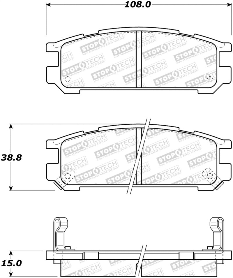 StopTech Premium Ceramic Brake Pads - 308.04711