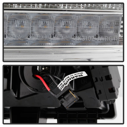 Spyder Jeep Wrangler 2018-2019 (Halogen Model Only) LED Front Bumper Lights - Seq. Signal - Chrome SPYDER