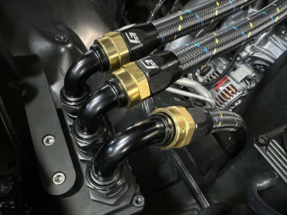 GReddy AN12 150 DEGREE HOSE END SWIVEL BLACK/GOLD ANODIZED