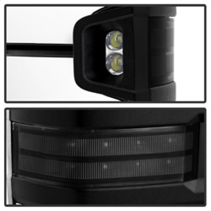 xTune Chevy Silverado 14-16 Heated Smoke LED Signal Telescoping Mirrors MIR-CSIL14S-G2-PWH-SM-SET SPYDER