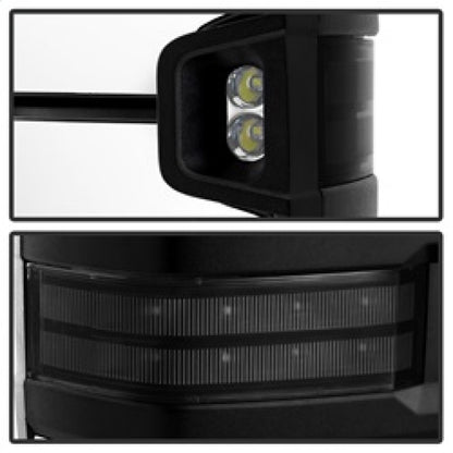 xTune Chevy Silverado 14-16 Heated Smoke LED Signal Telescoping Mirrors MIR-CSIL14S-G2-PWH-SM-SET SPYDER