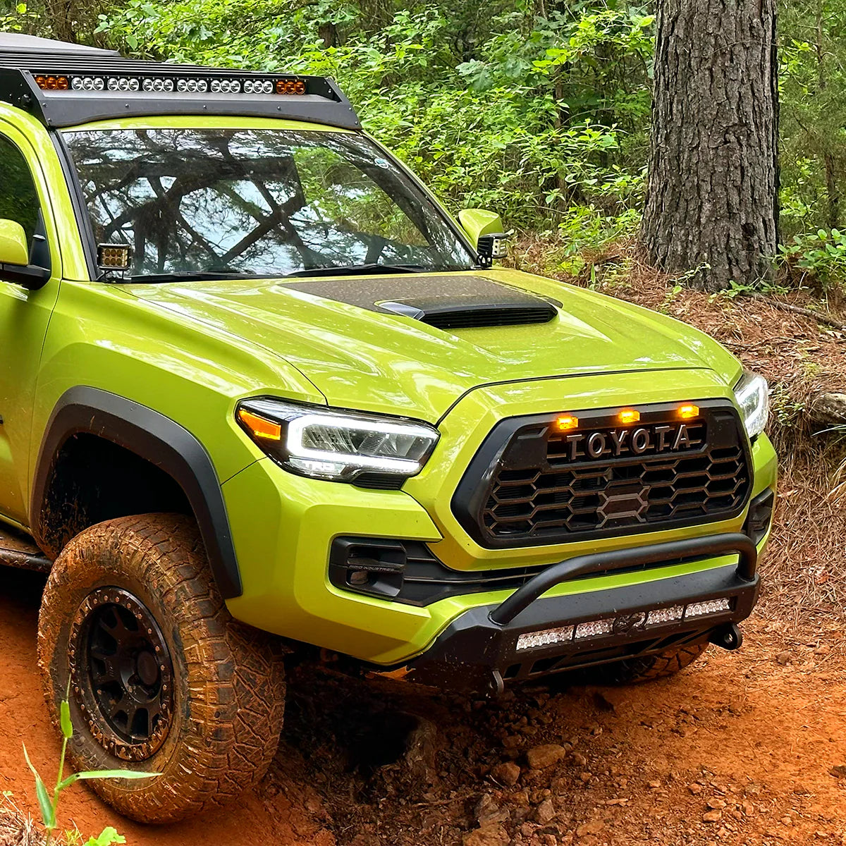 Cali Raised LED CR3450 Stealth Bumper with bull bar and 32 inch combo light for Toyota Tacoma