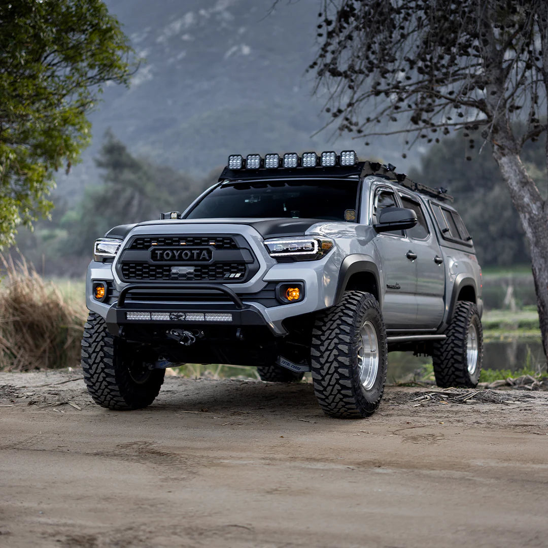 Cali Raised LED CR3402 Stealth Bumper with bull bar 32 inch combo light and small switch for Tacoma