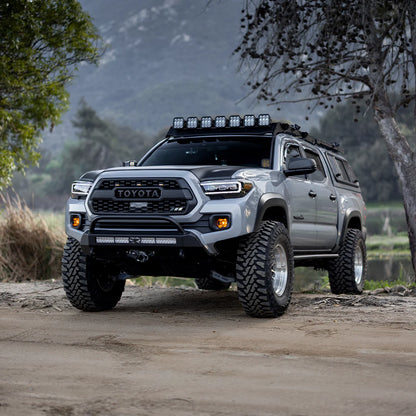Cali Raised LED CR3402 Stealth Bumper with bull bar 32 inch combo light and small switch for Tacoma