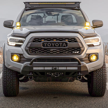Cali Raised LED CR3354 Stealth Bumper with bull bar 32 inch combo light and tall switch for Tacoma