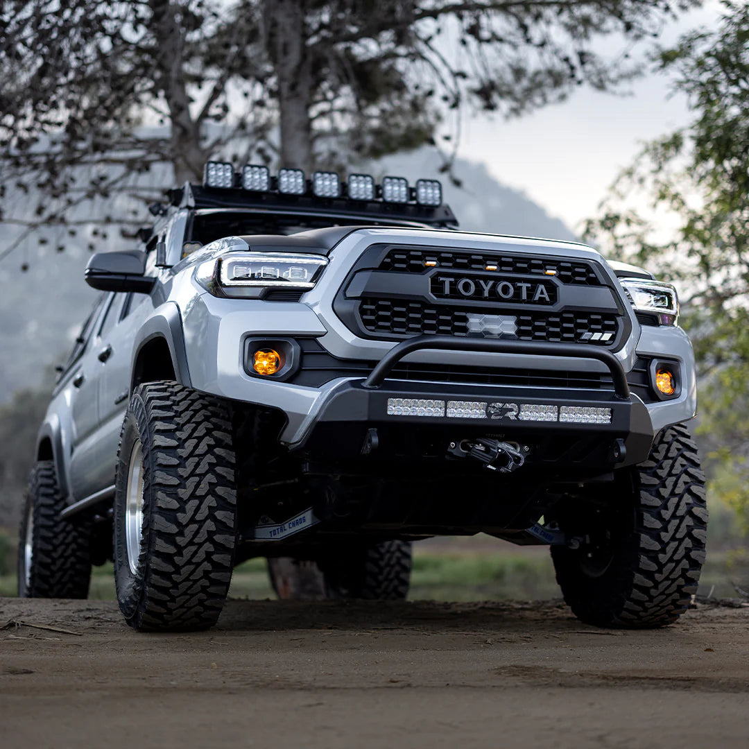Cali Raised LED CR3306 Stealth Bumper with bull bar and 32 inch spot light for Toyota Tacoma