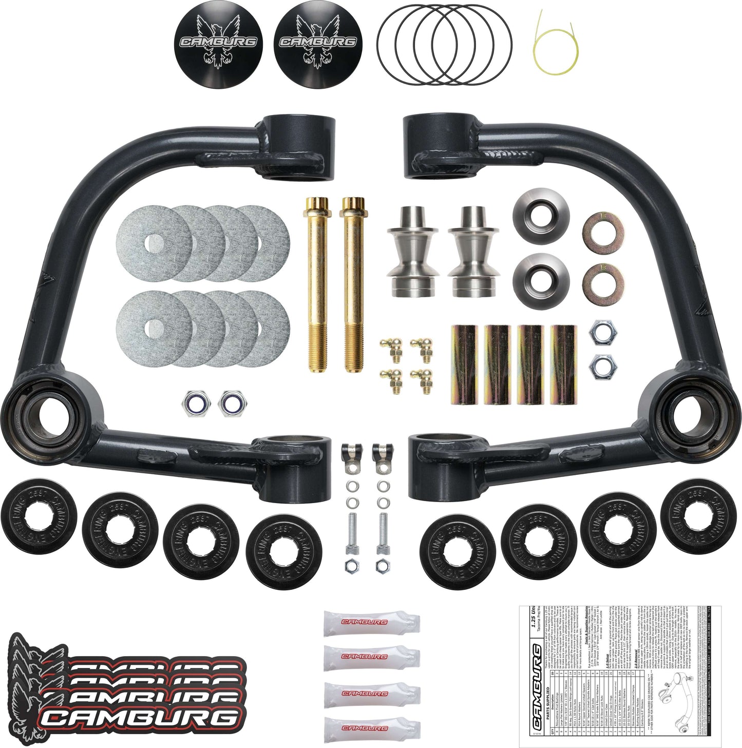 Camburg CAM-310130 1.25 inch uniball upper arms with covers for Tacoma 4Runner FJ Cruiser and Lexus GX
