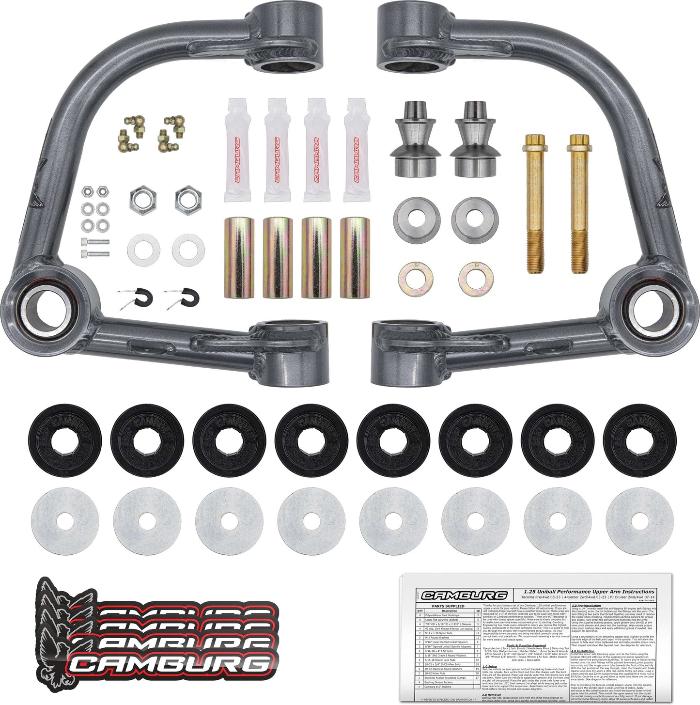 Camburg CAM-310036 1.25 inch uniball upper arms for Tacoma 4Runner FJ Cruiser and Lexus GX