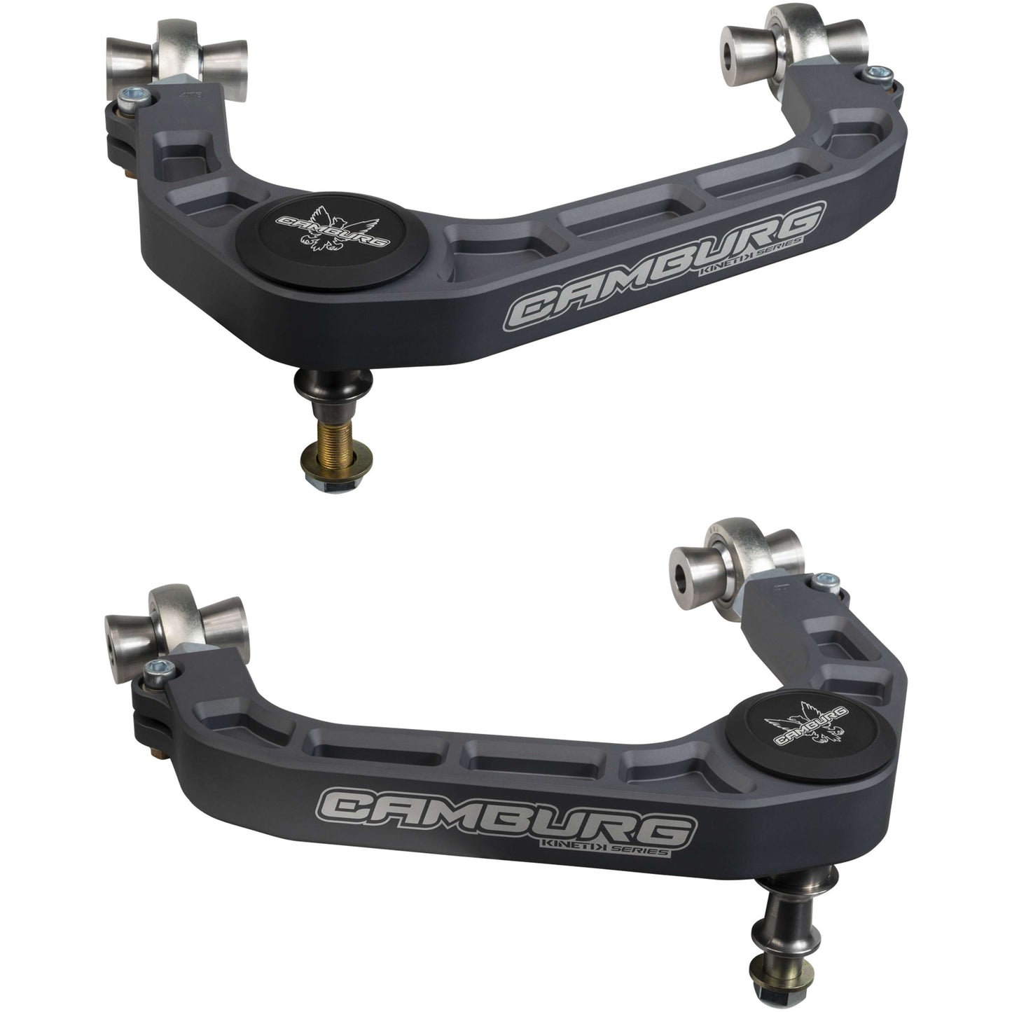 Camburg CAM-110211-GRY KINETIK V2 gray billet uniball upper arms for Ford F-150