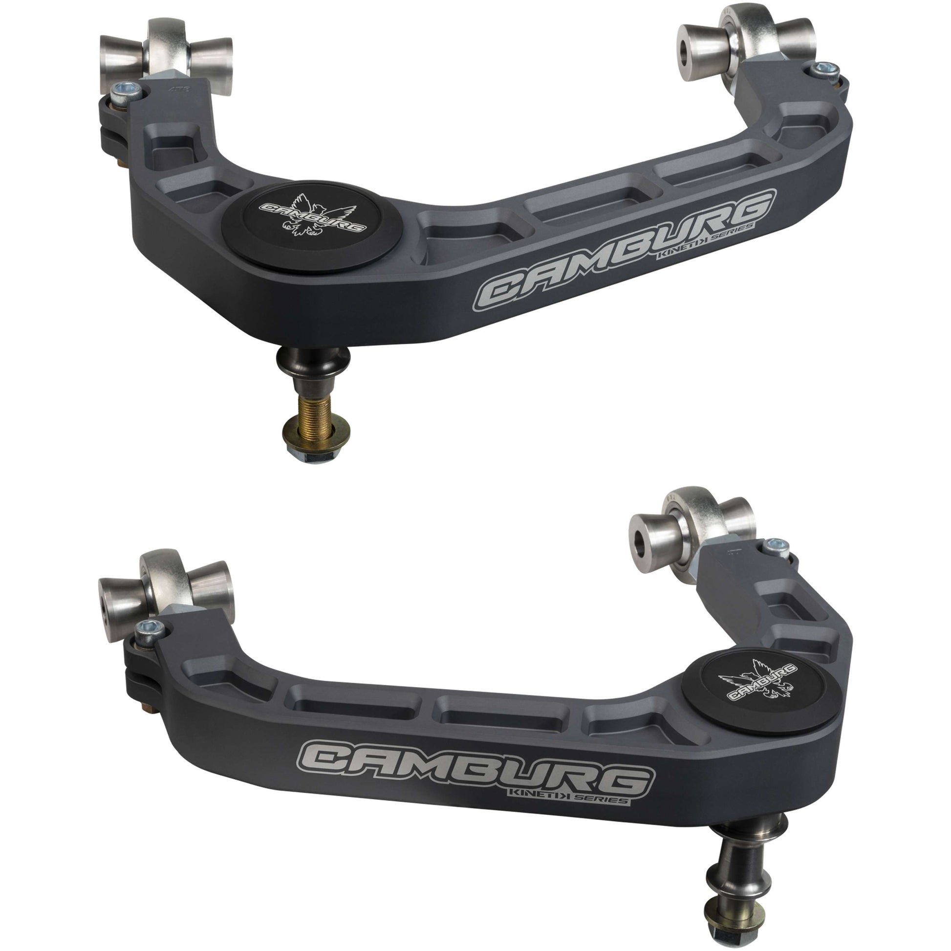 Camburg CAM-110211-GRY KINETIK V2 gray billet uniball upper arms for Ford F-150
