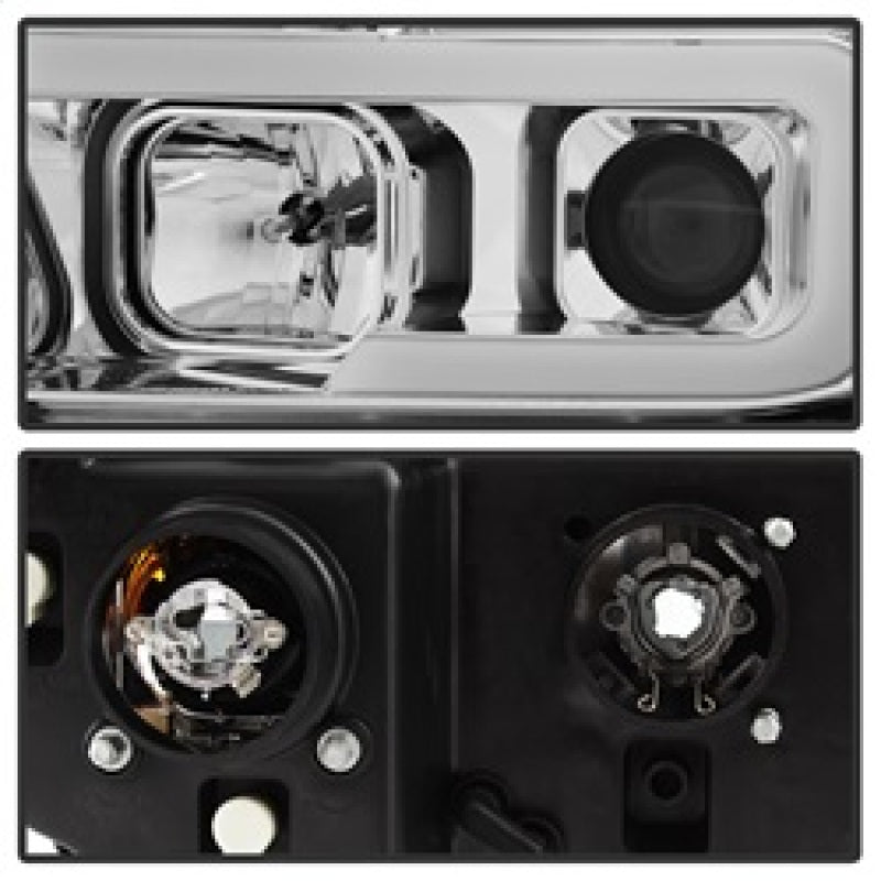 Spyder 07-13 Toyota Tundra V2 Light Bar DRL Projector Headlights - Chrome (PRO-YD-TTU07V2-LB-C) SPYDER